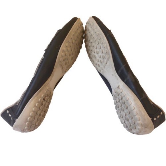 Robert Zur RZ Loafer Flats Black & White Leather Moc Drivers size 11 - Picture 8 of 9